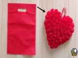 ساخت قلب رز با کیف پارچه ای | هدیه روز ولنتاین