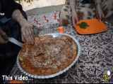پخت پیتزای تو خونه باغ بکر یکی از روستای بکر کردستان پتزا
