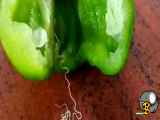 وجود کرم عجیب داخل فلفل دلمه ای