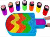 Satisfying Video l How to make Rainbow Ice Cream triangle from Kinetic Sand 