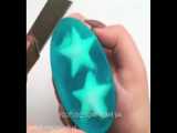 صابون آبی شفاف دونه ای - زیبا ترین ویدیوهای اسلایم | مجموعه جدید برش صابون