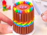 مینی کیک خوشمزه / کیک فوندانت کیت کت مینیاتوری / کیک شکلاتی خاص