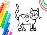 آموزش نقاشی برای کودکان / چگونه یک گربه بکشیم / نقاشی کودکان