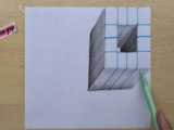 نقاشی سه بعدی جالب با کاغذ و مداد