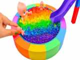 Satisfying Video l How To Make Rainbow Playdoh Noodle with Kinetic Sand High H