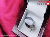 انگشتر نقره عقیق مشکی با ذکر یا علی کد 12921