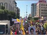 راهپیمایی گسترده در صحن مسجدالاقصی در حمایت از غزه