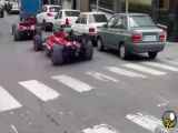 فیلم عبور خودروهای فرمول یک در خیابان ولیعصر تهران