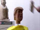 مجسمه‌ی چوبی ترامپ برای مبارزه با پوپولیست!