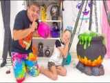 کودک ناستیا و بابا - ناستیا شو جدید - ناستیا کیک های کوچک هالووین را تزئین میکند