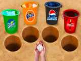 Experiment Car vs  Coca  Fanta  Pepsi  Sprite vs Balloons| Crushing Crunchy 
