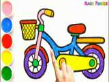 آموزش نقاشی پدر دوچرخه سوار - آموزش نقاشی کودکان - نقاشی آسان - نقاشی کودک