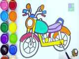 نقاشی یک موتورسیکلت یادگیری نقاشی زیبا