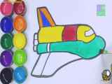 نقاشی هواپیما شاتل فضایی یادگیری نقاشی برای کودکان
