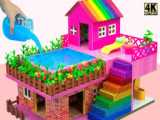 One Colored House!! Build Miniature Pink Hello Kitty House with DIY Kitchen Pl