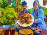 باقلا پلو به سبک محلی - زندگی روستایی - آشپزی در طبیعت