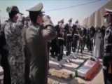 ادای احترام نظامی دختران خلبان سید طاهر مصطفوی به پیکر پدرشان