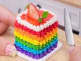 The Best Miniature Rainbow Cake Decorating | Miniature Birthday Cake For Tiny