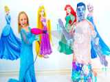 Nastya dresses up and transforms herself into princesses