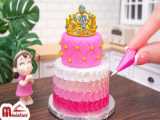 زیباترین کیک های مینیاتوری پرنسس دیزنی | مینی کیک السا | کیک کوچک صورتی