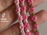 آموزش بافت دستبند طرح گل بافت دستبند با قیطون