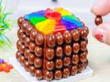 Amazing Rainbow Cake Decorating Ideas | Melting Chocolate Mini Rainbow Cake Ea