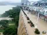 بارش شدید باران که شهر چونگ کینگ چین