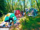 کمپ در جنگل با موتورسواری