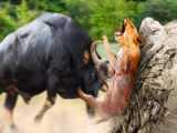 Predator vs. Prey: Terrifying Lion Pride Confronts Massive Buffalo in Brutal F
