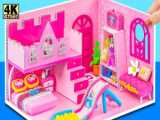 DIY Dream Barbie Pink House with Princess Bedroom  Cute Makeup Set ️ DIY Mini
