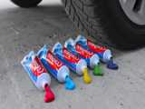 Crushing Crunchy  Soft Things by Car! EXPERIMENT: Car vs Color Toothpaste