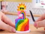 Mini Cake  Playful 2tier Sunny Rainbow Cake Decorating