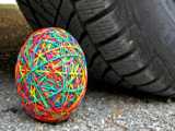 Crushing Crunchy  Soft Things by Car! EXPERIMENT CAR VS RUBBER BAND BALL