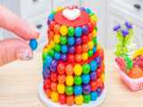 Satisfying Tiny Rainbow Chocolate Cake Decorating | 1000  Mini Cake Making Com