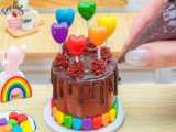 طرز تهیه کیک ژله ای رنگین کمان