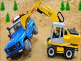 Crane Truck Rescue Police Cars Accident On The Sand | Truck Toys Story