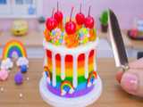 Rainbow Oreo Cake  Miniature Rainbow OREO Cake Decorating | Tiny Baker