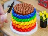 Rainbow Chocolate Cake   Lovely Miniature Rainbow Chocolate Cake Decorating