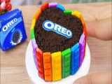 Sweet Miniature Chocolate KITKAT Rainbow Jelly Cake Decorating  Easy Mini Yumm