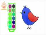 How to draw parrot for kids  Parrot coloring  Parrot drawing easy