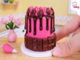 Mini Cake   Rosy Buttercream With Choco Bar Cake Decorating