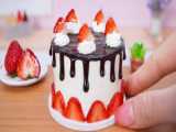 Fresh Miniature Strawberry Chocolate Cake Decoration  Mini Buttercream Cake Re