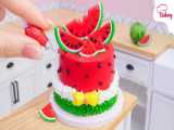 Mini Cake  Yummy Delicious Miniature Watermelon Milk Cake Recipe | Mini Ba