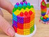 Beautiful Miniature Colorful Rainbow Balls Cake Decorating  Perfect Chocolate