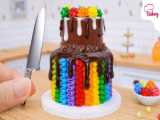 Mini Cake  Amazing Miniature 2Tier Rainbow Donut Cake Tutorial | Mini Bakery