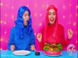 Pink Food VS Blue Food Challenge 컬러 챌린지 by MIU