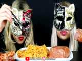چالش خوراکی های صورتی و بنفش