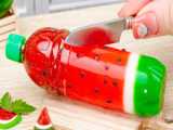 طرز تهیه اسموتی آب هندوانه با آب طالبی و لیمو / how to make watermelon smoothie