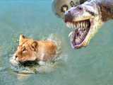 This Is What Happens When A Lion Goes Hungry! Cant Believe The Crocodile Battl