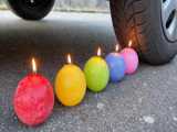 EXPERIMENT: RAINBOW CAKE VS CAR  Crushing Crunchy  Soft Things by Car!